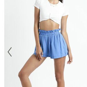 SHOWPO Blue High-rise Shorts with POCKETS!
